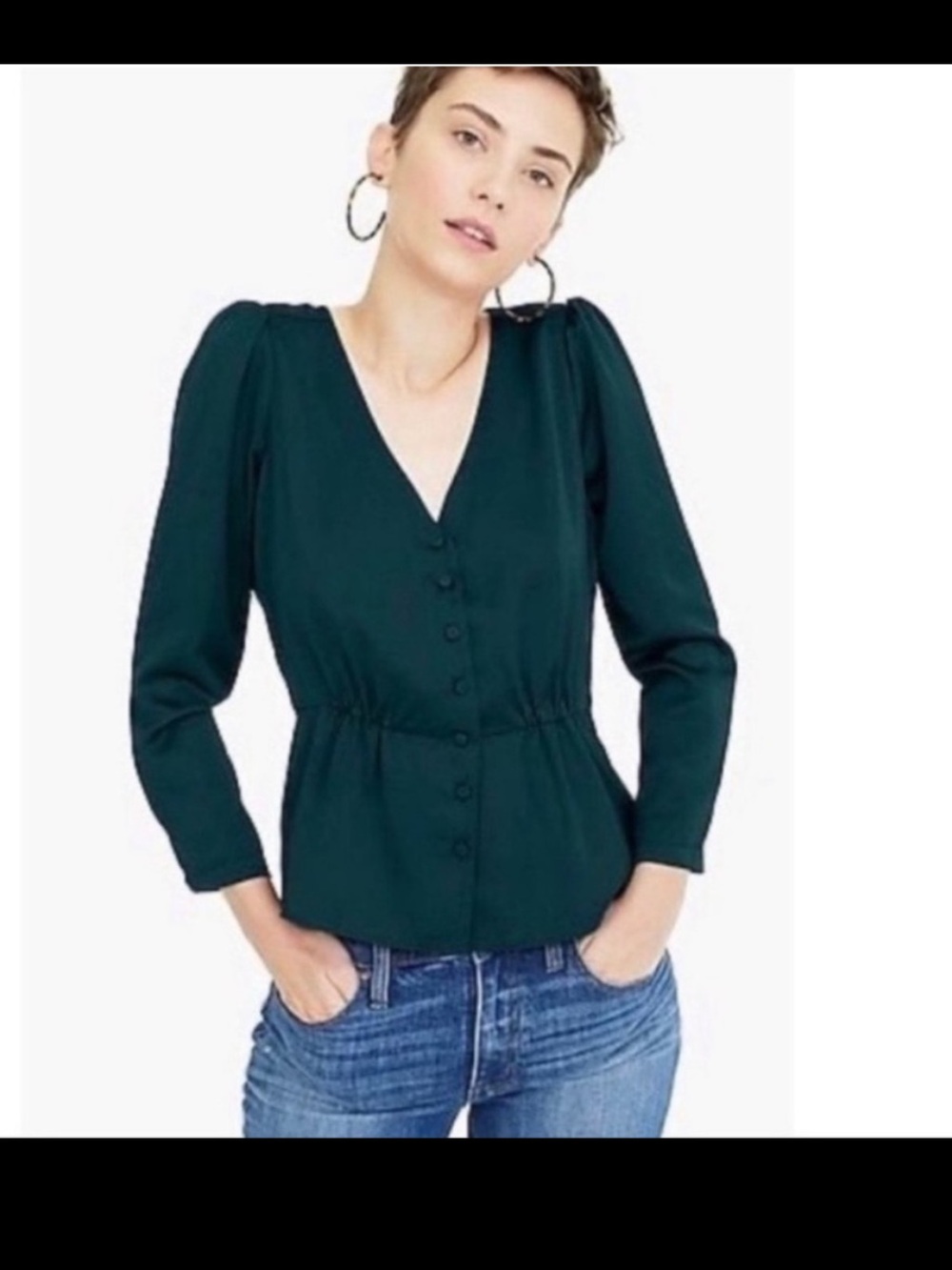 J. Crew Dark Green Blouse